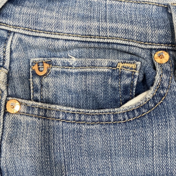 True Religion Colette High Rise Tapered Skinny Waterfall Wash Ripped size 29 - Picture 6 of 16